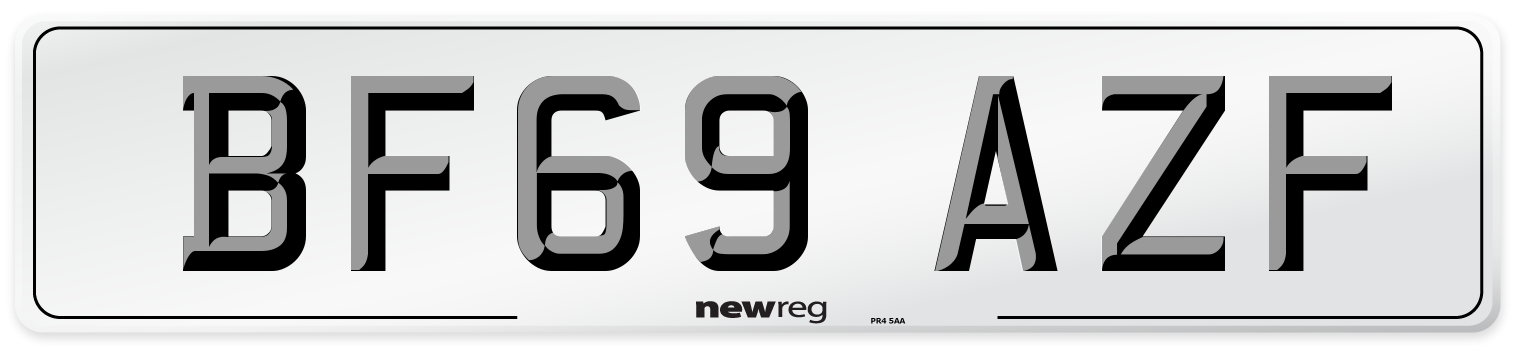 BF69 AZF Number Plate from New Reg